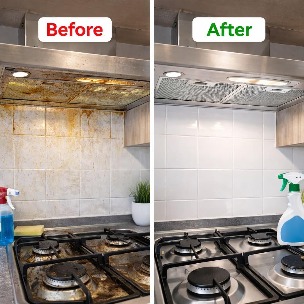 Before and after: kitchen deep clean